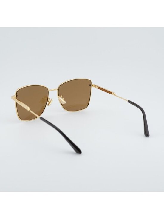 Bottega Veneta BV1237S 002 Sunglasses Gold Square Frame, Brown Lenses main image 8